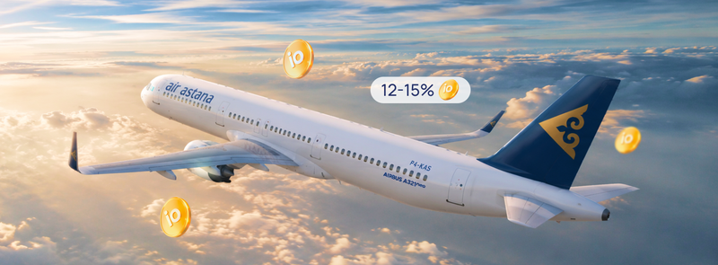 Air Astana reyslari tarifidan 15% gacha keshbek